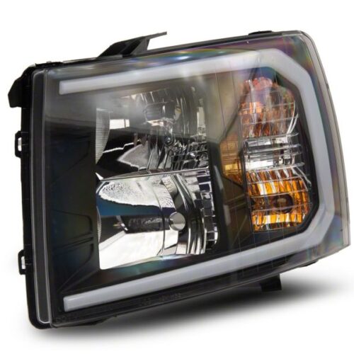 Raxiom for 2007-2013 Chevrolet Silverado 1500 Axial Headlights w/ SEQL LED Bar- Black Housing (Clear Lens) - Image 6