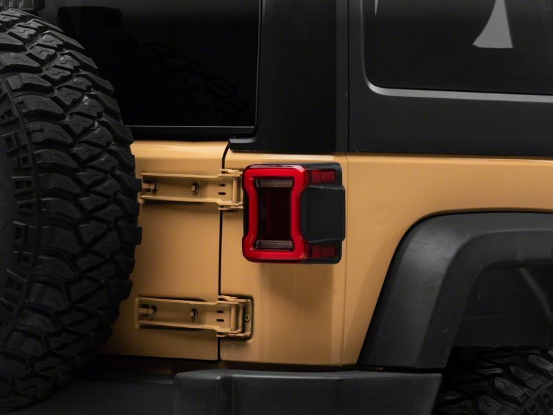 Raxiom for 2007-2018 Jeep Wrangler JK Axial Series JL Style LED Tail Lights- Black Housing- Red Lens - Image 8