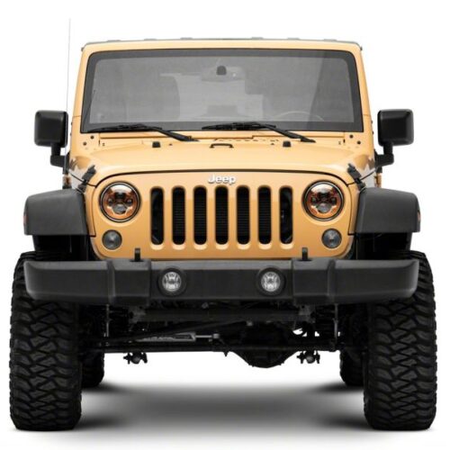 Raxiom for 2007-2018 Jeep Wrangler JK 7-In LED Headlights Orange Housing- Clear Lens - Image 10