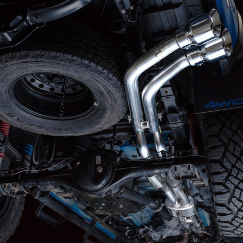 AWE Tuning Cat-Back Exhaust w/ BashGuard - Dual Chrome Silver Tips for 16-22 Toyota Tacoma 0FG - Image 9