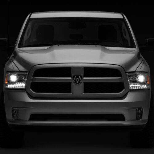 Raxiom for 2009-2018 Dodge RAM 1500 LED Halo Headlights w/ Switchback Turn Signals- Chrome Hsng (Clear Lens) - Image 8