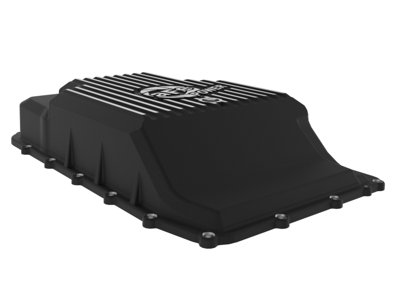 aFe Power 17-24 Ford F-150 10R60/10R80 Pro Series Rear Transmission Pan Black w/ Machined Fins - Image 7