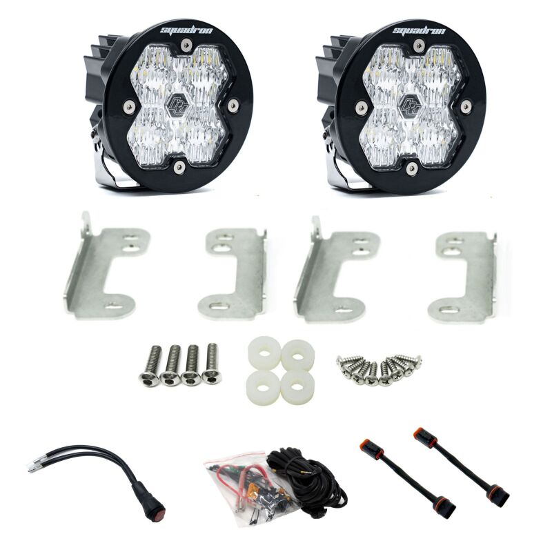 Baja Designs for 18-25 JL/JT / 20-25 Gladiator Squadron-R Sport 2.0 Fog Kit OE Sahara Bumper (WC) -Clear