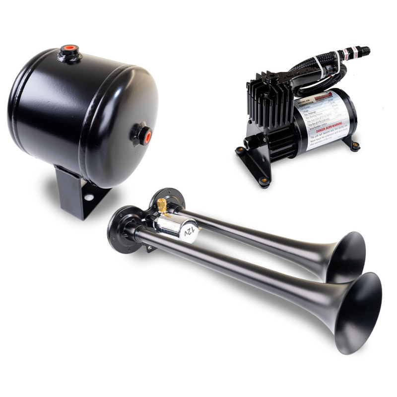 Kleinn Dual Black Horn Kit w/ 120 PSI Air Compressor / 0.5 gal Air Tank - Image 3
