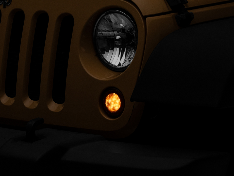 Raxiom for 2007-2018 Jeep Wrangler JK Axial Series LED Turn Signals w/ Halo (Smoked) - Image 8
