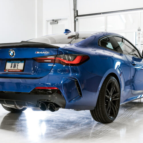 AWE Tuning Touring Edition Exhaust - Quad Diamond Black Tips for 2019+ BMW M340i (G20) Resonated - Image 8