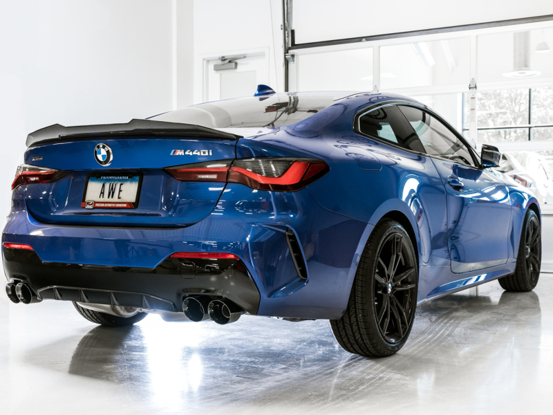 AWE Tuning Touring Edition Exhaust - Quad Diamond Black Tips for 2019+ BMW M340i (G20) Resonated - Image 8