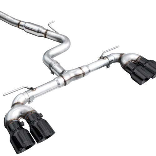 AWE Tuning Track Edition Quad Exhaust - Diamond Black Tips for MK8 Volkswagen Golf R 3in - Image 8