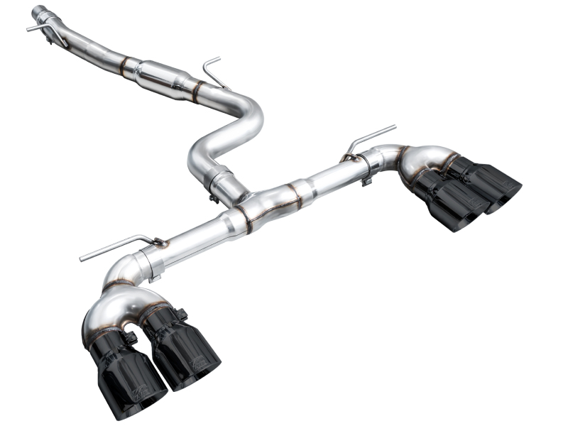 AWE Tuning Track Edition Quad Exhaust - Diamond Black Tips for MK8 Volkswagen Golf R 3in - Image 8