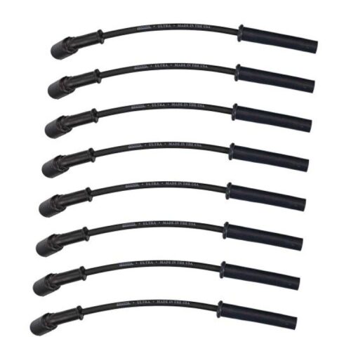 Moroso 99-13 GM LS/LQ 4.8/5.3/5.7/6.0/6.2L Ultra350 8mm Multi-Angle Boot Spark Plug Wire Set - Black