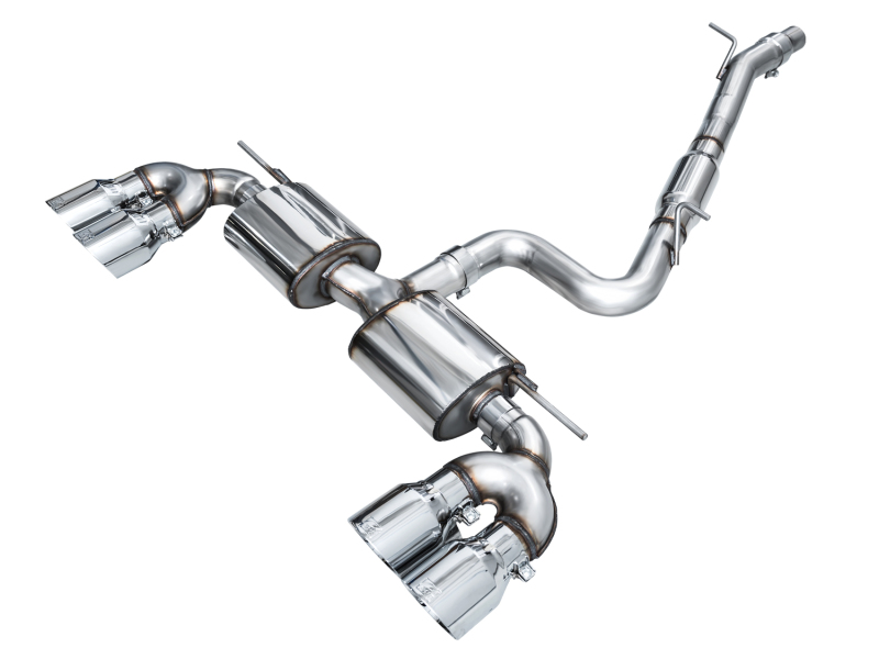 AWE Tuning Touring Edition Quad Exhaust - Chrome Silver Tips for MK8 Volkswagen Golf R 3in