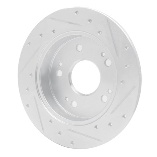 R1 Concepts for 06-15 Honda Civic Si Rear Left Drilled & Slotted Silver Brake Rotor - Image 4