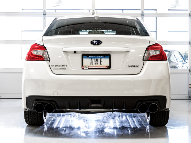 AWE Tuning Track Edition Exhaust - Diamond Black Tips (102mm) for Subaru WRX/STI VA/GV Sedan - Image 5