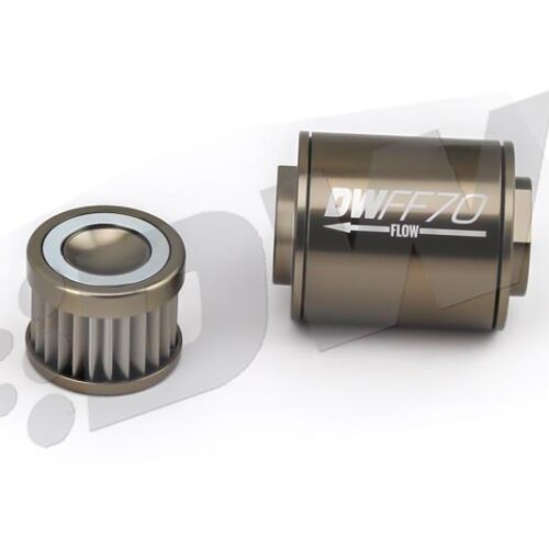DeatschWerks Stainless Steel 8AN 100 Micron Universal Inline Fuel Filter Housing Kit (70mm) - Image 4