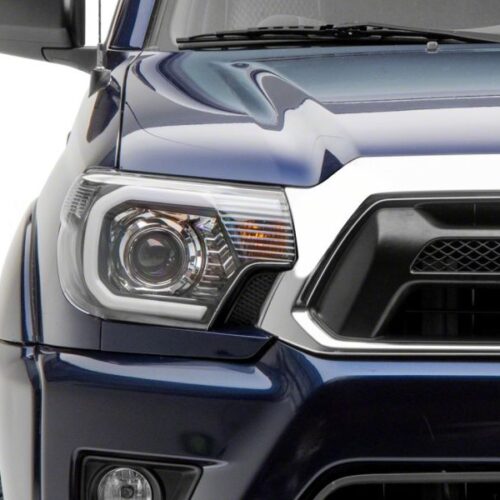 Raxiom for 2012-2015 Toyota Tacoma Axial Series Projector Headlights w/ LED Bar- Black Housing (Clear Lens) - Image 10