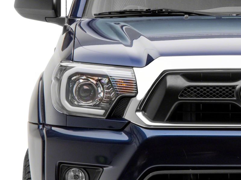 Raxiom for 2012-2015 Toyota Tacoma Axial Series Projector Headlights w/ LED Bar- Black Housing (Clear Lens) - Image 10