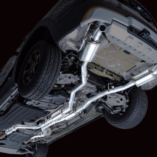 AWE Tuning Exhaust w/ Bash Guard for 2021+ Ford Explorer Tremor 3.0TT 0FG Dual Rear Exit - Image 3