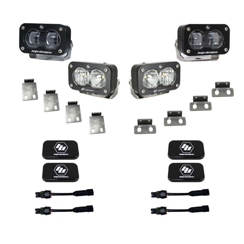 Baja Designs for 21+ Ford Raptor/22+ Bronco S2 SAE Pro Fog Pocket Light Kit Clear/Amber - Image 2