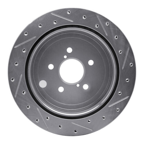 R1 Concepts for 10-25 Scion FR-S Rear Left Drilled & Slotted Silver Brake Rotor - Image 5