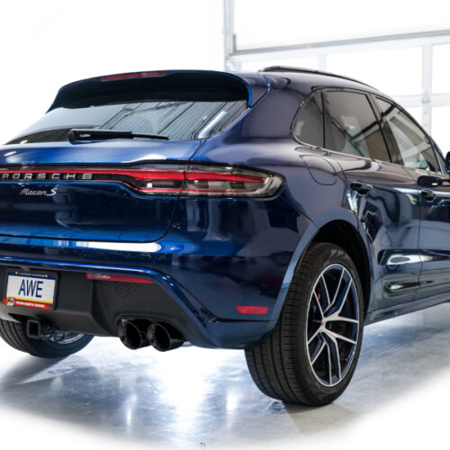 Alternative view of AWE Tuning Touring Edition Cat-Back Exhaust w/ Diamond Black Tips for 2022+ Porsche Macan 2.9TT