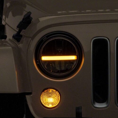 Alternative view of Raxiom for 1997-2018 Jeep Wrangler TJ & JK Axial 7-In LED Headlights w/ DRL - Black Housing (Clear Lens)
