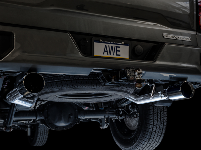 AWE Tuning 4th Gen GM 1500 5.3L 0FG Cat-Back Split Rear Exit (Flat Bumper) - Dual Diamond Tips - Image 9