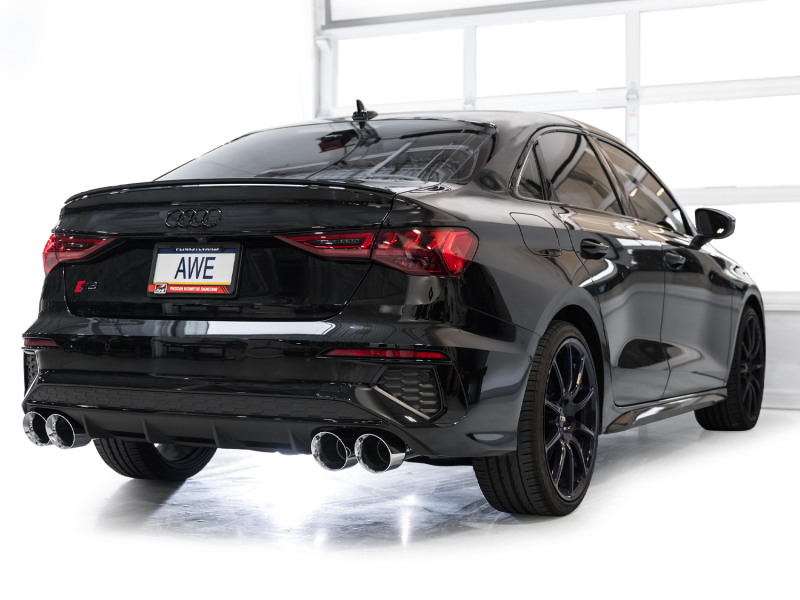 AWE Tuning Touring Edition Exhaust - Chrome Silver Tips for 22-24 Audi 8Y S3 - Image 2