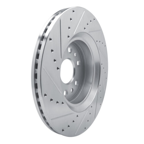 R1 Concepts for 21-25 Jeep Grand Wagoneer Front Right Drilled & Slotted Silver Brake Rotor - Image 4