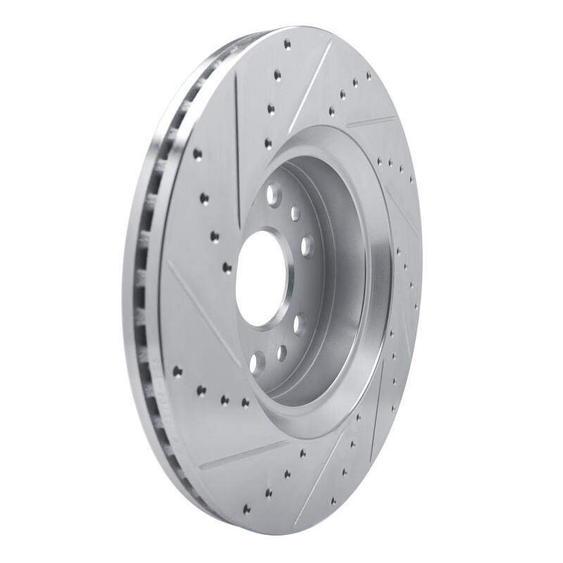R1 Concepts for 21-25 Jeep Grand Wagoneer Front Right Drilled & Slotted Silver Brake Rotor - Image 4