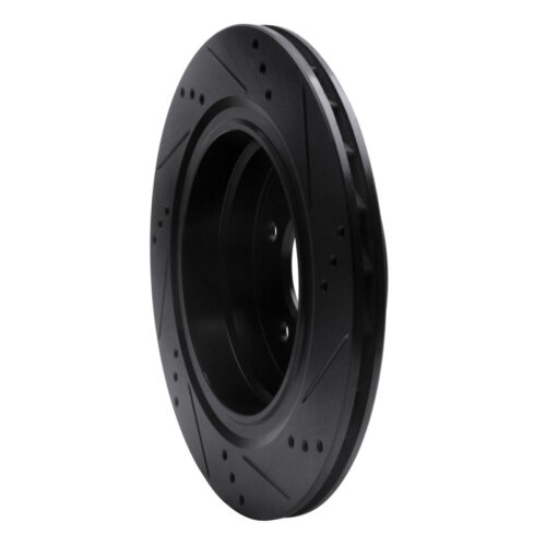 R1 Concepts for 95-99 BMW M3 E36 Right Rear Drilled & Slotted Black Brake Rotor - Image 4
