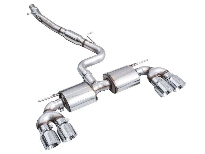 AWE Tuning Touring Edition Quad Exhaust - Chrome Silver Tips for MK8 Volkswagen Golf R 3in - Image 8