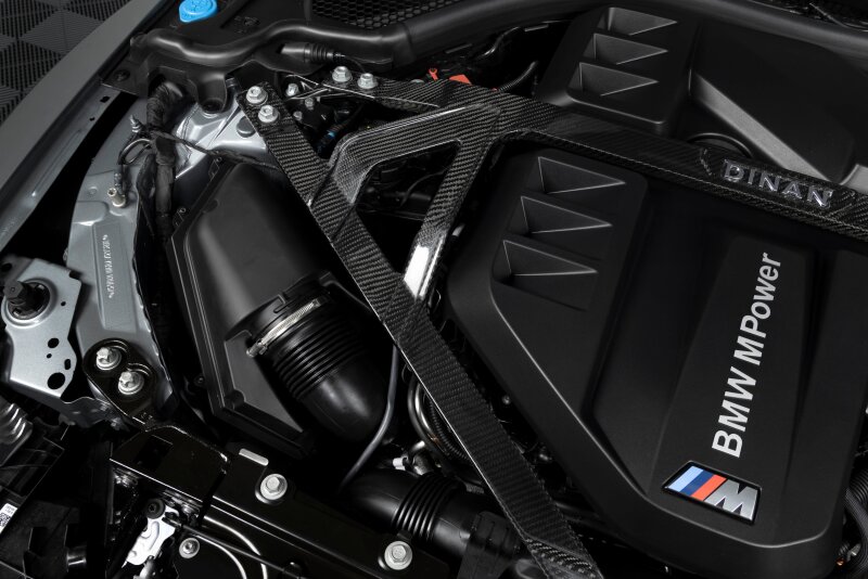 Dinan for 21-27 BMW M2/M3/M4 (G80/G82/G83/G87) Gloss Carbon Fiber Strut Tower Brace - Front - Image 10