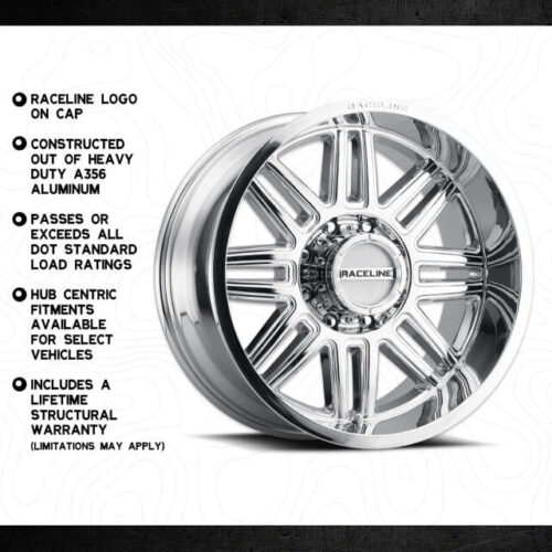 Raceline 948C Split 18x9in / 6x139.7 BP / -12mm Offset / 106.1mm Bore - Chrome Wheel - Image 3