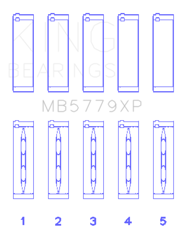 King Engine Bearings Audi CDaa/CDha/Chha/Chhb/Cjxa/Cjxb (Size +0.25mm) Main Bearing Set - Image 2