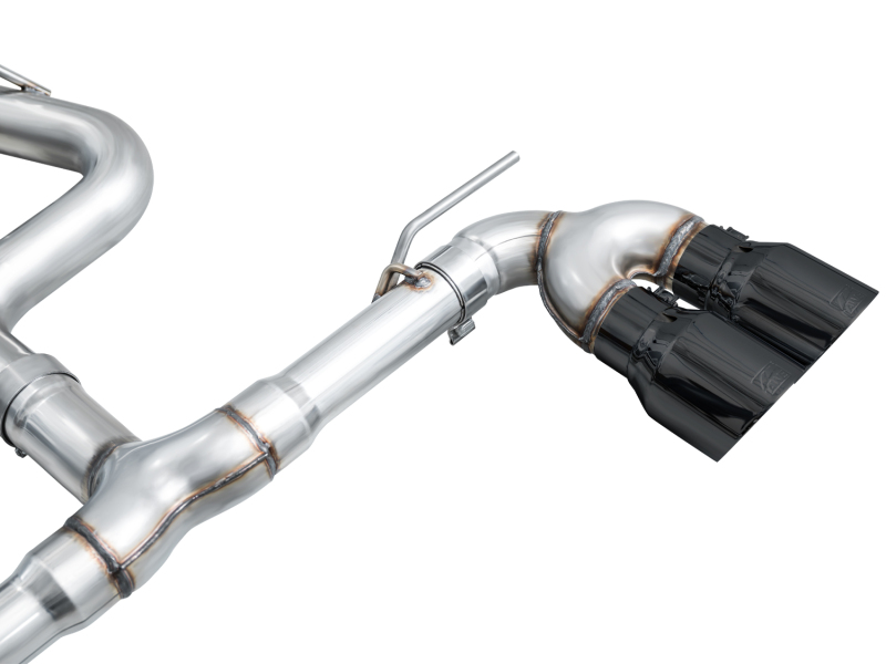 AWE Tuning Track Edition Quad Exhaust - Diamond Black Tips for MK8 Volkswagen Golf R 3in - Image 10
