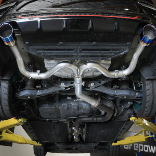 aFe Power Takeda 20-21 Kia Forte GT 1.6L (t) 3in to 2.5in SS Axle-Back Exhaust System w/ Blue Flame Tips - Image 7