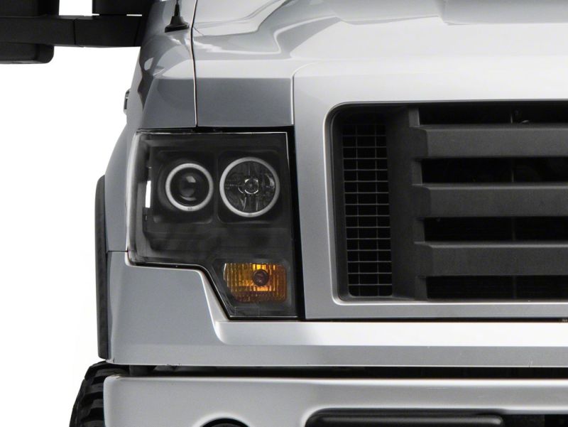 Raxiom for 2009-2014 Ford F-150 Super White LED Halo Projector Headlights- Black Housing (Clear Lens) - Image 6