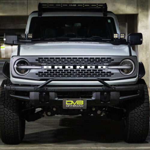 DV8 Offroad 21-22 Ford Bronco Factory Front Bumper License Relocation Bracket - Front - Image 2
