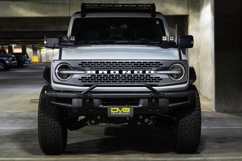 DV8 Offroad 21-22 Ford Bronco Factory Front Bumper License Relocation Bracket - Front - Image 2