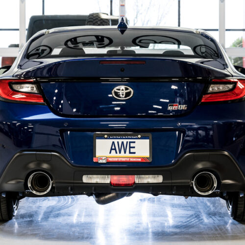 AWE Tuning 3020-32279 Subaru BRZ/ Toyota GR86/ Toyota 86 Track Edition Cat-Back Exhaust- Chrome Silver Tips - Image 3