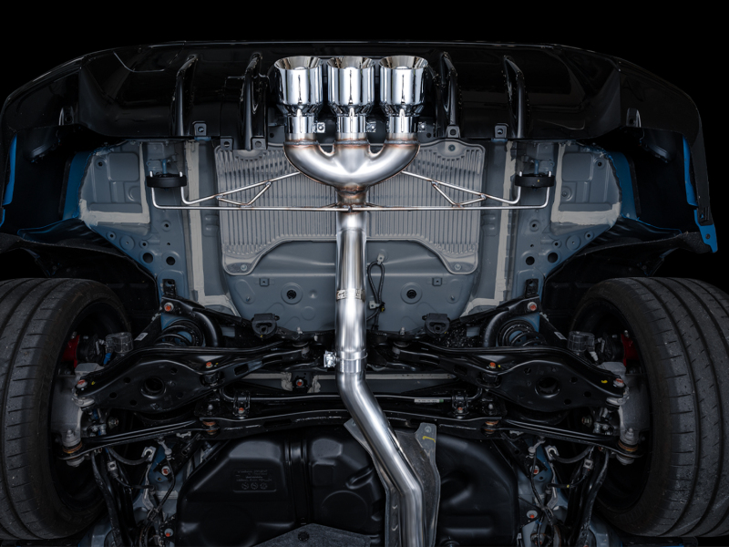 AWE Tuning Track Edition Exhaust w/ Triple Chrome Silver Tips for 2023 Honda Civic Type R FL5 - Image 3