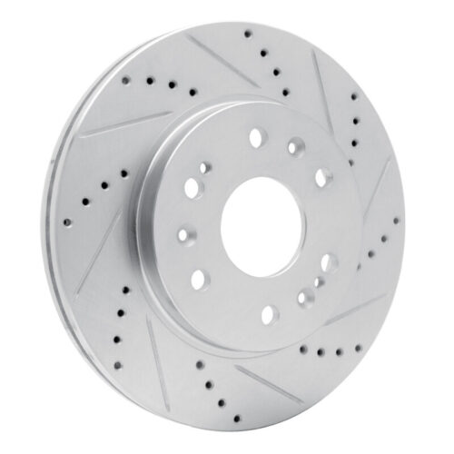 Alternative view of DFC 05-20 Cadillac Escalade EXT Front Right Drilled & Slotted Silver Brake Rotor