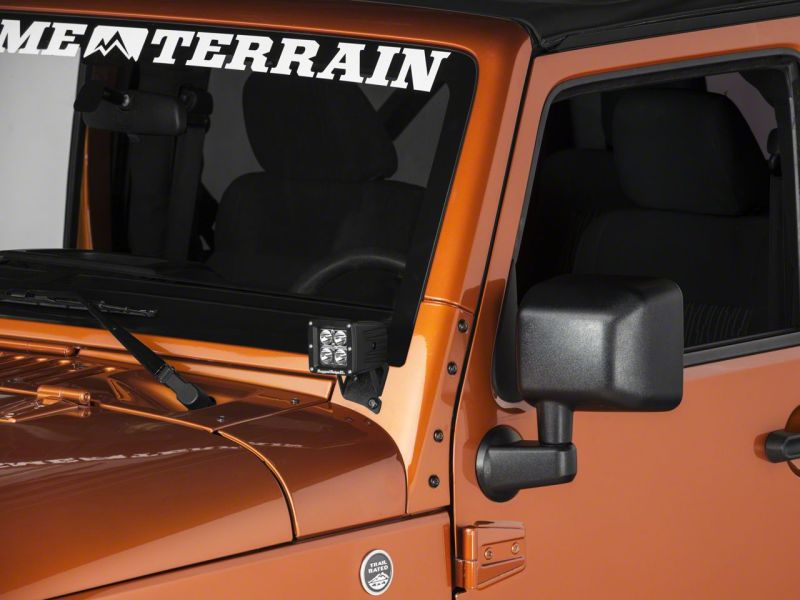 Raxiom for 2007-2018 Jeep Wrangler JK Windshield Mounted Light Brackets - Image 2