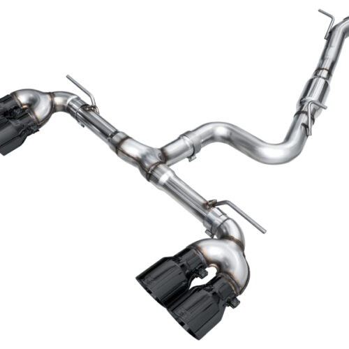 AWE Tuning Track Edition Quad Exhaust - Diamond Black Tips for MK8 Volkswagen Golf R 3in