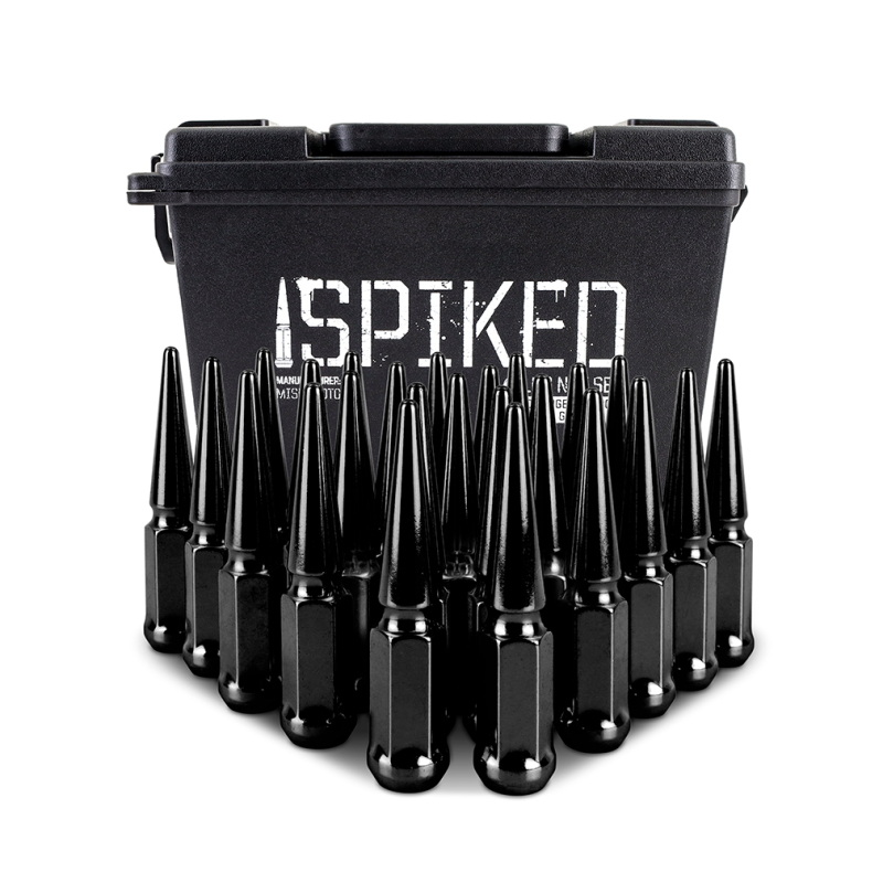 Mishimoto Steel Spiked Lug Nuts M14 x 1.5 24pc Set Black - Image 4
