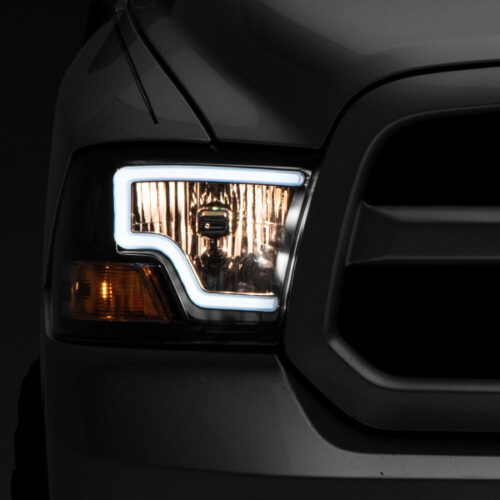 Raxiom for 2009-2018 Dodge RAM 1500 LED Bar Headlights- Black Housing (Clear Lens)