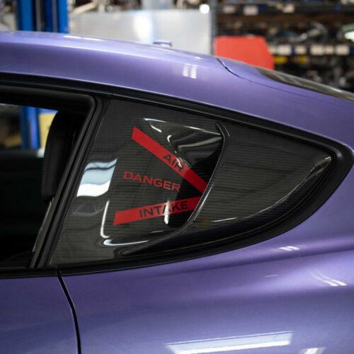 Alternative view of Fabspeed Porsche 718 GT4 RS Intake Decals - Red:#FF0000