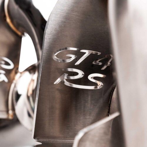 Fabspeed Porsche 718 GT4 RS Valved X-Pipe Cat-Back Exhaust System (2022+) - Brushed Stainless Single Wall Tips - Image 8