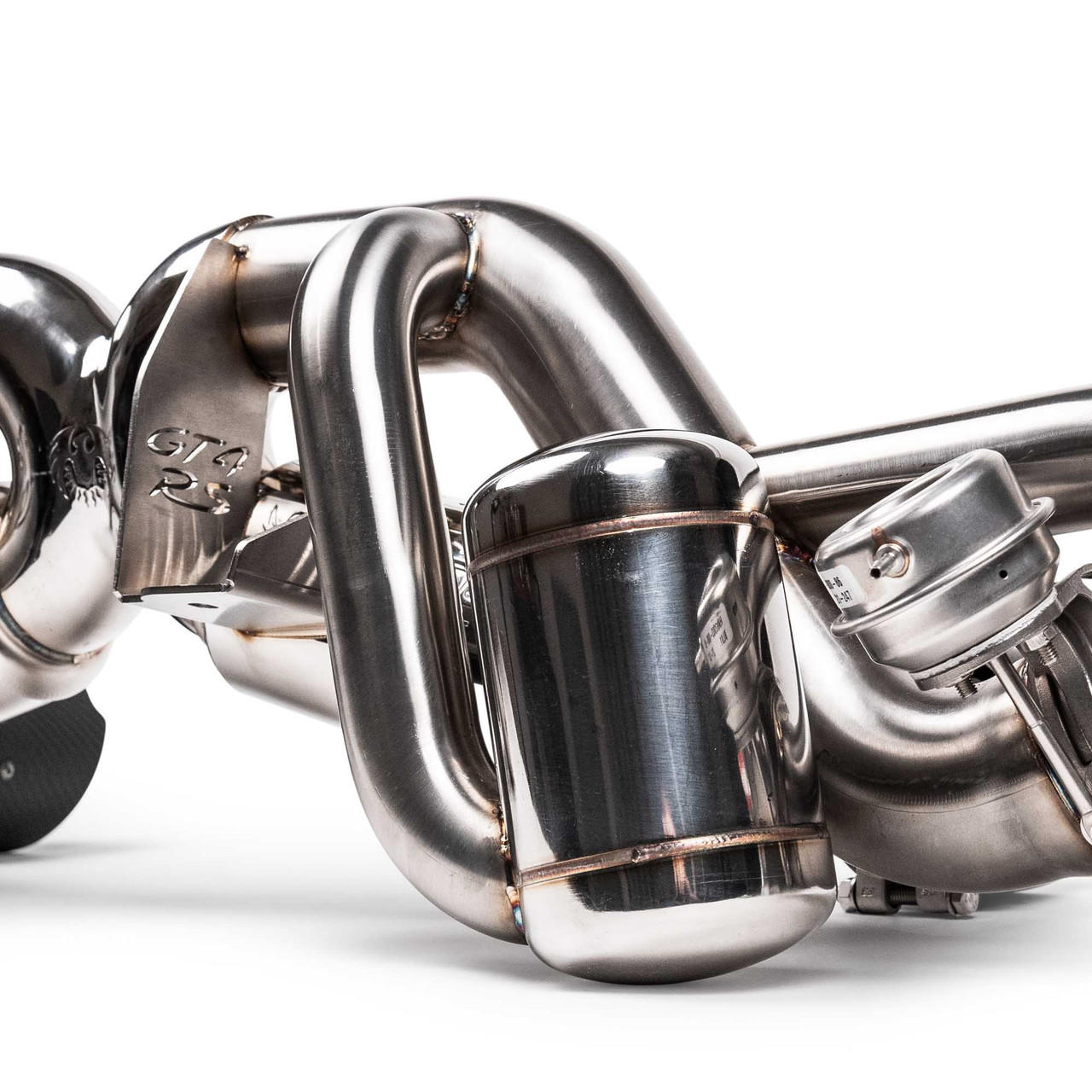 Fabspeed Porsche 718 GT4 RS Valved X-Pipe Cat-Back Exhaust System (2022+) - Brushed Stainless Single Wall Tips - Image 7