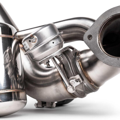 Fabspeed Porsche 718 GT4 RS Valved X-Pipe Cat-Back Exhaust System (2022+) - Brushed Stainless Single Wall Tips - Image 10